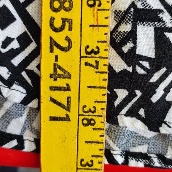 Guess maxi skirt geometrical pattern lightweight black & white women's size L - Picture 8 of 8